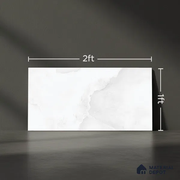 Marble Wall Tile TL 06505 B 24 inch x 12 inch Ceramic Sugar Finish - 8 mm | Suitable for Accent / Feature Walls & Bathroom Wall