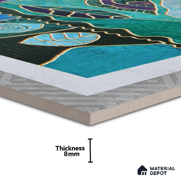 Patterned Wall Tile TL 06506 B 24 inch x 12 inch Ceramic Sugar Finish - 8 mm | Suitable for Accent / Feature Walls & Bathroom Wall | Please Expect a Slight Variation of Pattern