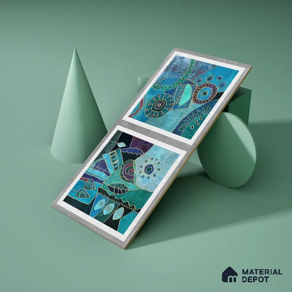 Patterned Wall Tile TL 06506 B 24 inch x 12 inch Ceramic Sugar Finish - 8 mm | Suitable for Accent / Feature Walls & Bathroom Wall | Please Expect a Slight Variation of Pattern