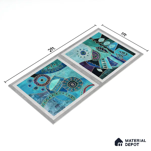 Patterned Wall Tile TL 06506 B 24 inch x 12 inch Ceramic Sugar Finish - 8 mm | Suitable for Accent / Feature Walls & Bathroom Wall | Please Expect a Slight Variation of Pattern