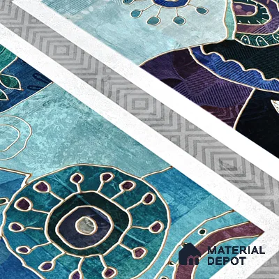 Patterned Wall Tile TL 06506 B   24 inch x 12 inch Ceramic Sugar Finish - 8 mm | Suitable for Accent / Feature Walls & Bathroom Wall | Please Expect a Slight Variation of Pattern
