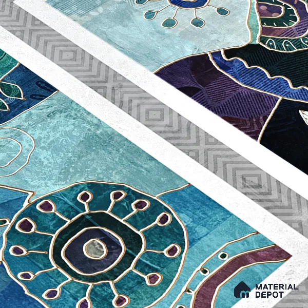 Patterned Wall Tile TL 06506 B 24 inch x 12 inch Ceramic Sugar Finish - 8 mm | Suitable for Accent / Feature Walls & Bathroom Wall | Please Expect a Slight Variation of Pattern