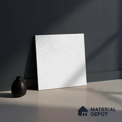 Stone Look Matte Finish White Ceramic Floor Tile | TL 06506 D | 1 ft x 1 ft - 8 mm | Suitable For Bathroom, Balcony & Utility Area