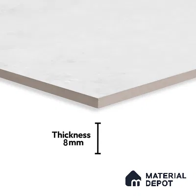 Stone Look Matte Finish White Ceramic Floor Tile | TL 06506 D | 1 ft x 1 ft - 8 mm | Suitable For Bathroom, Balcony & Utility Area