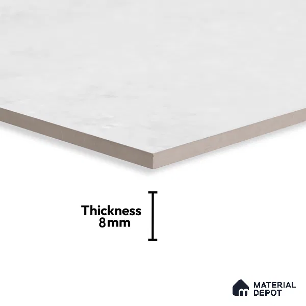 Stone Look Matte Finish White Ceramic Floor Tile | TL 06506 D | 1 ft x 1 ft - 8 mm | Suitable For Bathroom, Balcony & Utility Area