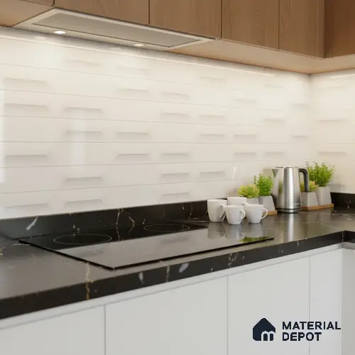 Faux Subway Wall Tile TL 06507 B  White 1599 24 inch x 12 inch Ceramic Glossy Finish - 8 mm | Suitable for Accent / Feature Walls, Bathroom, Kitchen Wall & Backsplashes | Please Expect a Slight Variation of Pattern