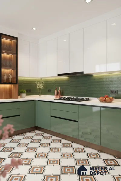 Faux Subway Wall Tile TL 06508 E  SR GL 8091 24 inch x 12 inch Ceramic Glossy Finish - 8 mm | Suitable for Accent / Feature Walls, Bathroom, Kitchen Wall & Backsplashes | Please Expect a Slight Variation of Pattern (Sample)