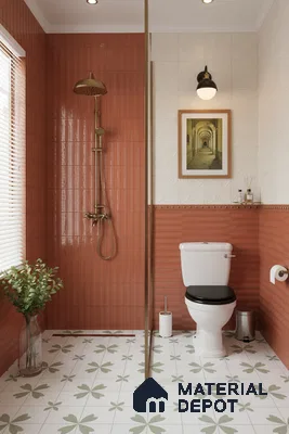 Faux Subway Wall Tile TL 06508 F  SR GL 8095 24 inch x 12 inch Ceramic Glossy Finish - 8 mm | Suitable for Accent / Feature Walls, Bathroom, Kitchen Wall & Backsplashes | Please Expect a Slight Variation of Pattern