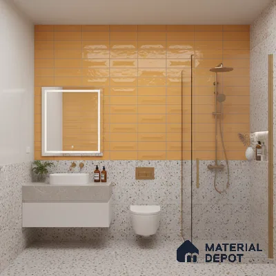 Faux Subway Wall Tile TL 06513 B  SR GL 8050 24 inch x 12 inch Ceramic Glossy Finish - 8 mm | Suitable for Accent / Feature Walls, Bathroom, Kitchen Wall & Backsplashes | Please Expect a Slight Variation of Pattern (Sample)