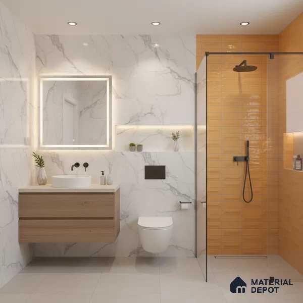 Faux Subway Wall Tile TL 06513 B  SR GL 8050 24 inch x 12 inch Ceramic Glossy Finish - 8 mm | Suitable for Accent / Feature Walls, Bathroom, Kitchen Wall & Backsplashes | Please Expect a Slight Variation of Pattern (Sample)