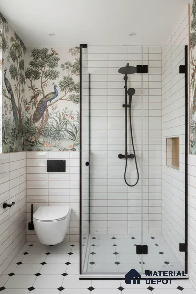 Faux Subway Wall Tile TL 06513 C  SR GL 8055 24 inch x 12 inch Ceramic Glossy Finish - 8 mm | Suitable for Accent / Feature Walls, Bathroom, Kitchen Wall & Backsplashes | Please Expect a Slight Variation of Pattern (Sample)