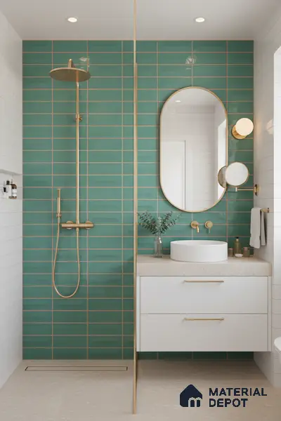Faux Subway Wall Tile TL 06513 D  SR GL 8056 24 inch x 12 inch Ceramic Glossy Finish - 8 mm | Suitable for Accent / Feature Walls, Bathroom, Kitchen Wall & Backsplashes | Please Expect a Slight Variation of Pattern