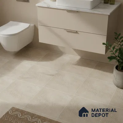 Patterned Floor Tile TL 06515 H   12 inch x 12 inch Ceramic Matte Finish - 8 mm | Suitable for Bathroom | Please Expect a Slight Variation of Pattern (Sample)
