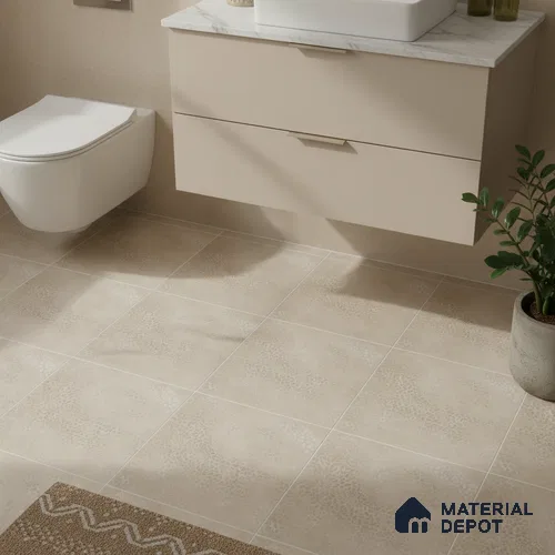 Patterned Floor Tile TL 06515 H   12 inch x 12 inch Ceramic Matte Finish - 8 mm | Suitable for Bathroom | Please Expect a Slight Variation of Pattern