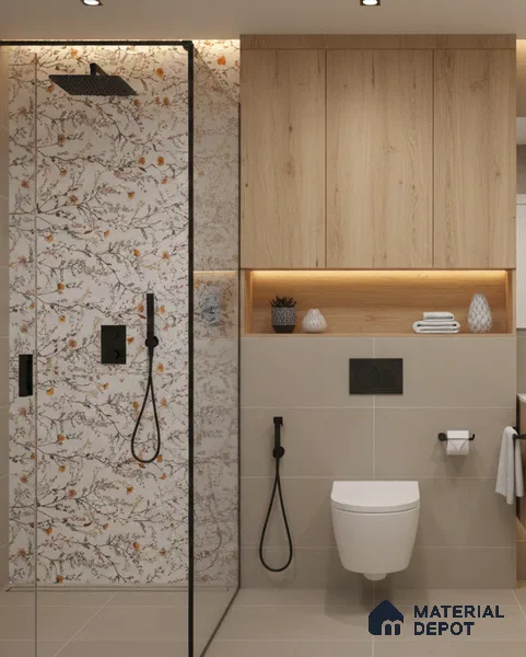 Floral Look Wall Tile TL 06517 C CR Multi Decor 04 4 ft x 2 ft Vitrified Matte Finish Tile - 9 mm | Suitable for Living Room, Bedroom, Bathroom, Dining (Sample)