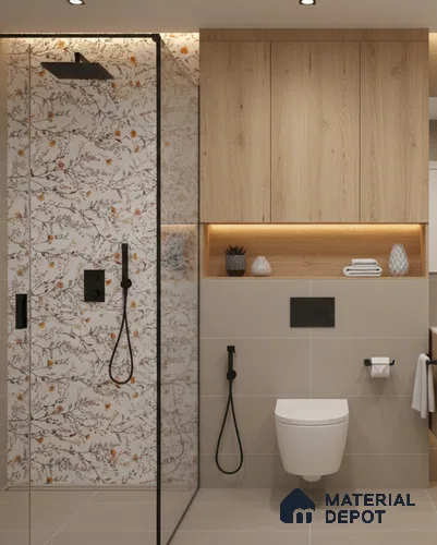 Floral Look Wall Tile TL 06517 C CR Multi Decor 04 4 ft x 2 ft Vitrified Matte Finish Tile - 9 mm | Suitable for Bathroom, Accent/Feature Wall, Dining Area