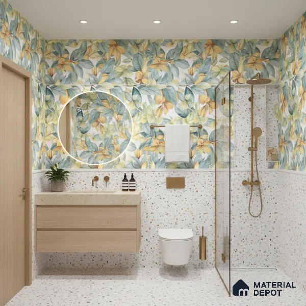Tropical Look Wall Tile TL 06517 E CR Multi Decor 07 4 ft x 2 ft Vitrified Matte Finish Tile - 9 mm | Suitable for Living Room, Bedroom, Bathroom, Dining (Sample)