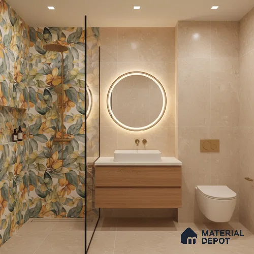 Tropical Look Wall Tile TL 06517 E CR Multi Decor 07 4 ft x 2 ft Vitrified Matte Finish Tile - 9 mm | Suitable for Bathroom, Accent/Feature Wall, Foyer