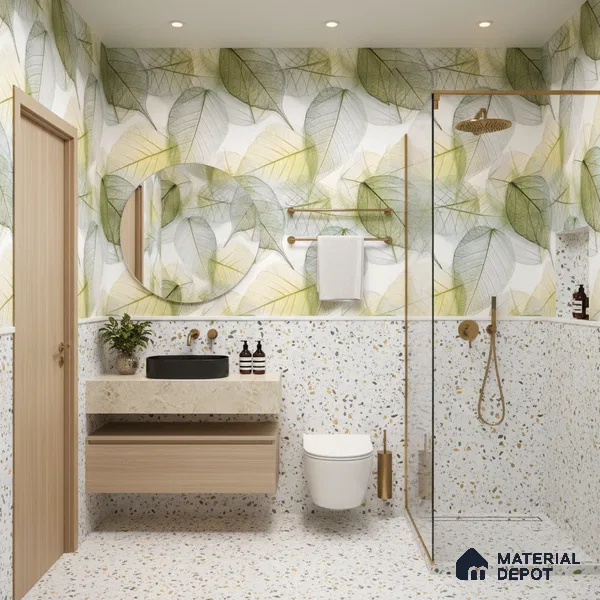 Tropical Look Wall Tile TL 06517 CR Multi Decor 01 4 ft x 2 ft Vitrified Matte Finish Tile - 9 mm | Suitable for Living Room, Bedroom, Bathroom, Dining (Sample)