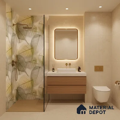 Tropical Look Wall Tile TL 06517 CR Multi Decor 01 4 ft x 2 ft Vitrified Matte Finish Tile - 9 mm | Suitable for Living Room, Bedroom, Bathroom, Dining (Sample)