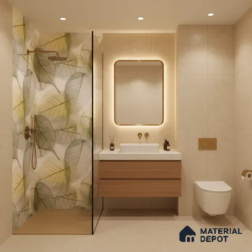 Tropical Look Wall Tile TL 06517 CR Multi Decor 01 4 ft x 2 ft Vitrified Matte Finish Tile - 9 mm | Suitable for Bathroom, Accent/Feature Wall, Basin Area