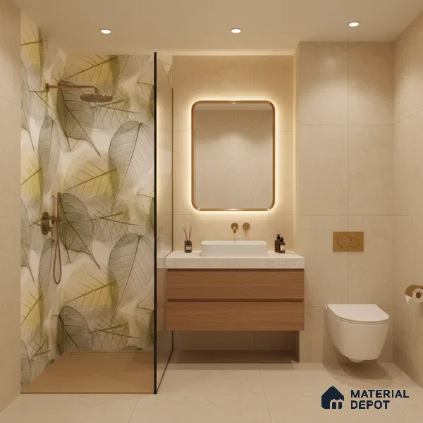 Tropical Look Wall Tile TL 06517 CR Multi Decor 01 4 ft x 2 ft Vitrified Matte Finish Tile - 9 mm | Suitable for Living Room, Bedroom, Bathroom, Dining (Sample)
