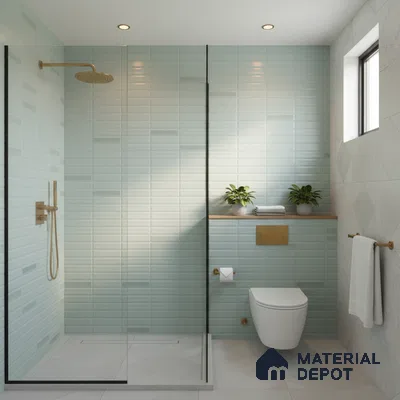 Faux Subway Wall Tile TL 06521 C Senso Aqua 2 ft x 1 ft Ceramic Matte Finish - 8 mm | Suitable For Kitchen Backsplash, Bathroom & Basin Accent
