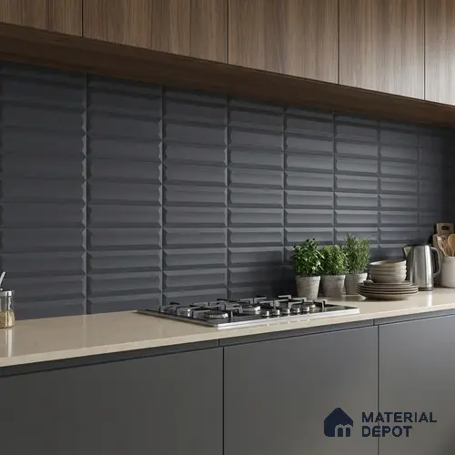 Faux Subway Highlighter Wall Tile TL 06521 G NG Senso Black HL 2 ft x 1 ft Ceramic Matte Finish - 8 mm | Suitable for Living Room, Kitchen & Bathroom