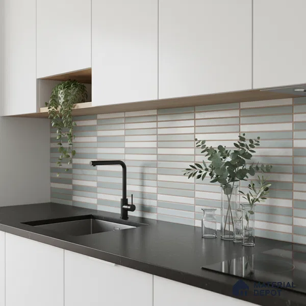 Highlighter Wall Tile TL 06523 B NG Zuliya Aqua HL 2 ft x 1 ft Ceramic Matte Finish - 8 mm | Suitable for Living Room, Kitchen & Bathroom (Sample)