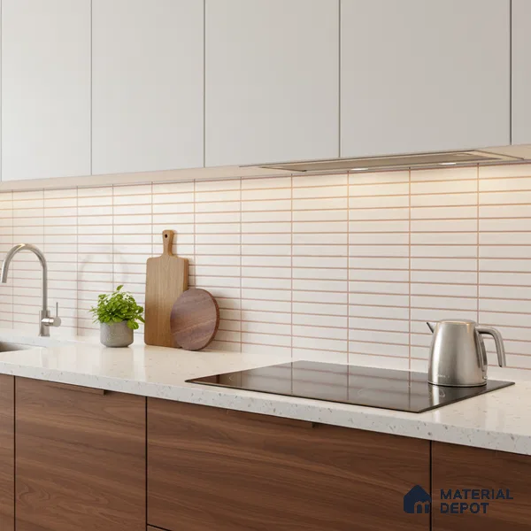 Subway Wall Tile TL 06524 Zuliya White 2 ft x 1 ft Ceramic Matte Finish - 8 mm | Suitable for Kitchen & Bathroom | Please Expect a Slight Variation of Pattern