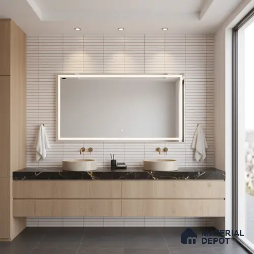 Subway Wall Tile TL 06524 Zuliya White 2 ft x 1 ft Ceramic Matte Finish - 8 mm | Suitable for Kitchen & Bathroom | Please Expect a Slight Variation of Pattern