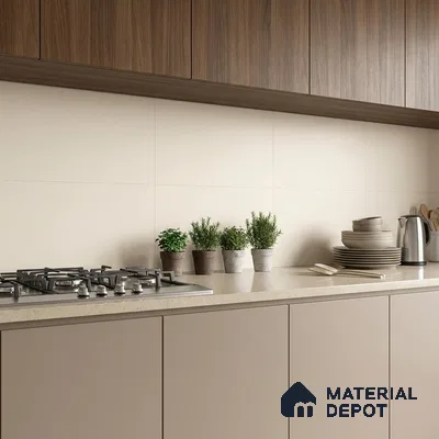 Plain Wall Tile TL 06526 F Mandavi Royal Ivory 2 ft x 1 ft Ceramic Matte Finish - 8 mm | Suitable for Living Room, Kitchen & Bathroom (Sample)