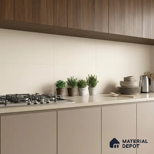 Plain Wall Tile TL 06526 F Mandavi Royal Ivory 2 ft x 1 ft Ceramic Matte Finish - 8 mm | Suitable for Living Room, Kitchen & Bathroom