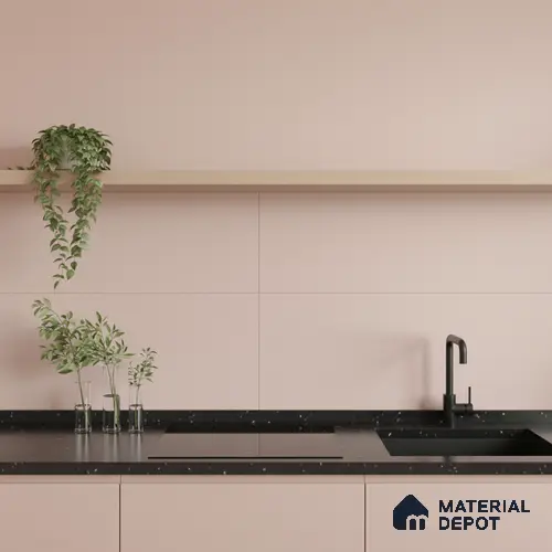 Plain Wall Tile TL 06526 H Mandavi Royal Pink 2 ft x 1 ft Ceramic Matte Finish - 8 mm | Suitable for Living Room, Kitchen & Bathroom