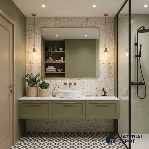 Terrazzo Wall Tile TL 06527 B G Gobi Beige 2 ft x 1 ft Ceramic Matte Finish - 8 mm | Suitable for Living Room, Kitchen & Bathroom