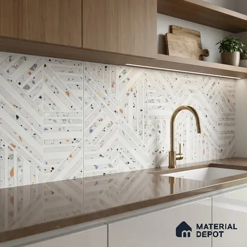 Highlighter Wall Tile TL 06527 C G Gobi Bianco HL 2 ft x 1 ft Ceramic Matte Finish - 8 mm | Suitable for Living Room, Kitchen & Bathroom