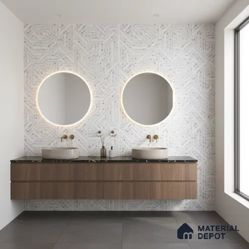 Highlighter Wall Tile TL 06527 C G Gobi Bianco HL 2 ft x 1 ft Ceramic Matte Finish - 8 mm | Suitable for Living Room, Kitchen & Bathroom