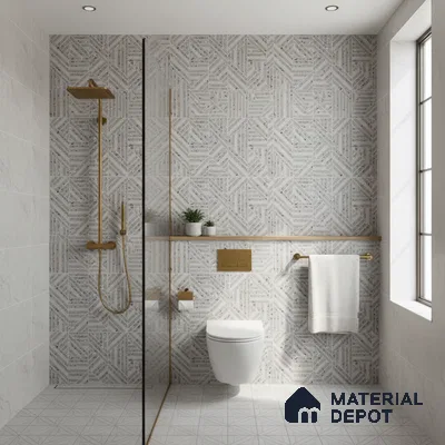 Terrazzo Wall Tile TL 06527 E G Gobi Gris HL 2 ft x 1 ft Ceramic Matte Finish - 8 mm | Suitable for Living Room, Kitchen & Bathroom (Sample)