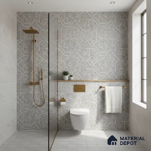 Terrazzo Wall Tile TL 06527 E G Gobi Gris HL 2 ft x 1 ft Ceramic Matte Finish - 8 mm | Suitable for Living Room, Kitchen & Bathroom