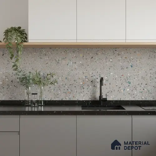 Terrazzo Wall Tile TL 06527 F G Gobi Gris 2 ft x 1 ft Ceramic Matte Finish - 8 mm | Suitable for Living Room, Kitchen & Bathroom
