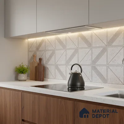 Patterned Wall Tile TL 06528 G Artac Decor 2 ft x 1 ft Ceramic Matte Finish - 8 mm | Suitable for Living Room, Kitchen & Bathroom