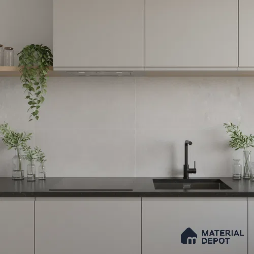 Plain Wall Tile TL 06529 C Machio Gris 2 ft x 1 ft Ceramic Matte Finish - 8 mm | Suitable for Living Room, Kitchen & Bathroom