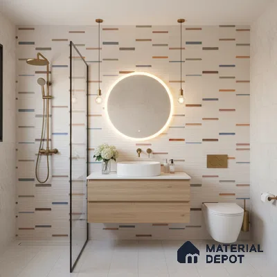 Highlighter Wall Tile TL 06529 E G Machio Beige HL 02 2 ft x 1 ft Ceramic Matte Finish - 8 mm | Suitable for Living Room, Kitchen & Bathroom (Sample)