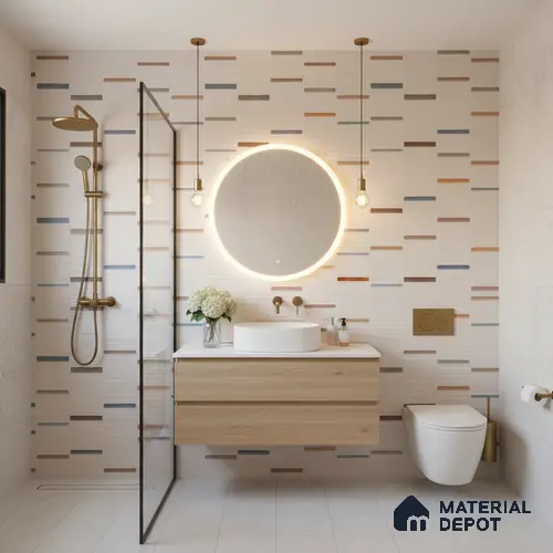 Highlighter Wall Tile TL 06529 E G Machio Beige HL 02 2 ft x 1 ft Ceramic Matte Finish - 8 mm | Suitable for Living Room, Kitchen & Bathroom