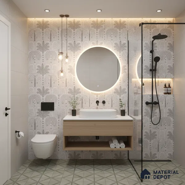 Plain Wall Tile TL 06529 F Machio Beige 2 ft x 1 ft Ceramic Matte Finish - 8 mm | Suitable for Living Room, Kitchen & Bathroom