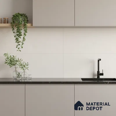 Plain Wall Tile TL 06529 F Machio Beige 2 ft x 1 ft Ceramic Matte Finish - 8 mm | Suitable for Living Room, Kitchen & Bathroom