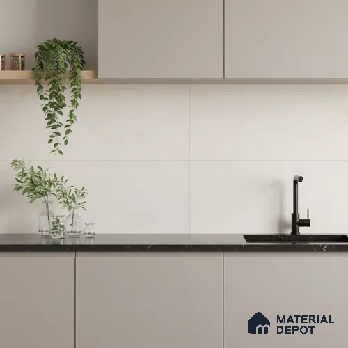 Plain Wall Tile TL 06529 F Machio Beige 2 ft x 1 ft Ceramic Matte Finish - 8 mm | Suitable for Living Room, Kitchen & Bathroom