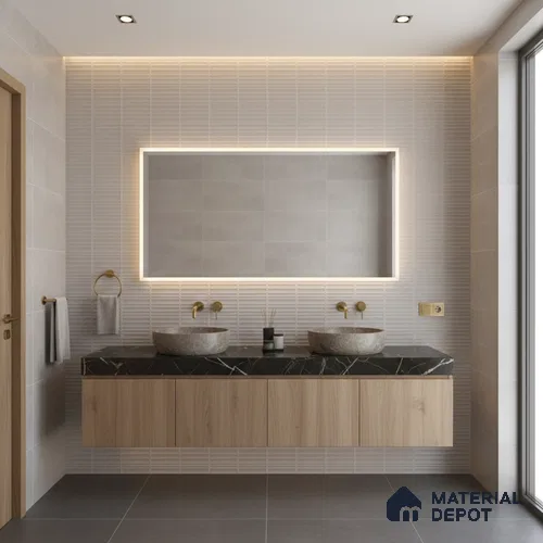 Highlighter Wall Tile TL 06529 Machio Gris HL 2 ft x 1 ft Ceramic Matte Finish - 8 mm | Suitable for Living Room, Kitchen & Bathroom