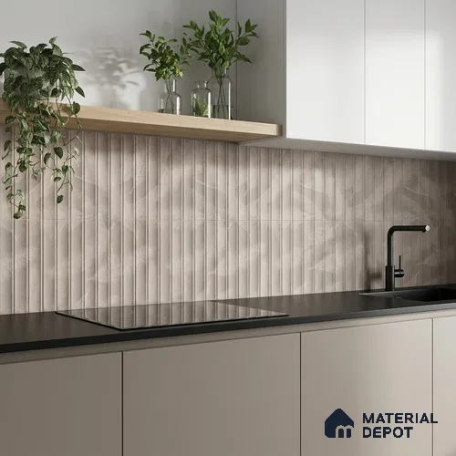 Faux Subway Wall Tile TL 06530 B G Berlin Griss HL 02 2 ft x 1 ft Ceramic Matte Finish - 8 mm | Suitable for Living Room, Kitchen & Bathroom