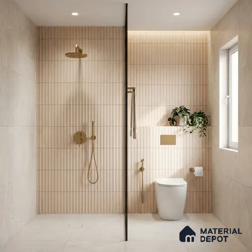 Faux Subway Wall Tile TL 06530 J Berlin Beige HL 2 ft x 1 ft Ceramic Matte Finish - 8 mm | Suitable for Living Room, Kitchen & Bathroom